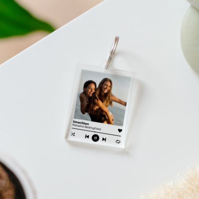Personalised Photo Keyring with Song Title