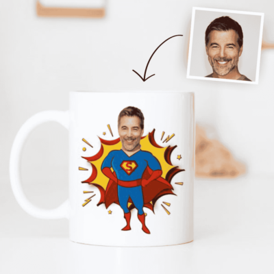 Personalised Superhero Face Mug