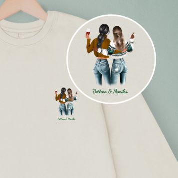 Personalised Sweater with Two Friends Illustration