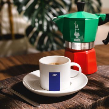 Personalised Colour Block Espresso Cup With Name