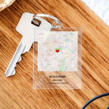 Personalised Acrylic Map Keychain