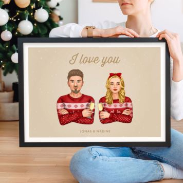 Personalised Poster with 2-Person Illustration - Design