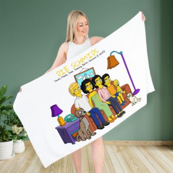 Personalised Cartoon Family Towel