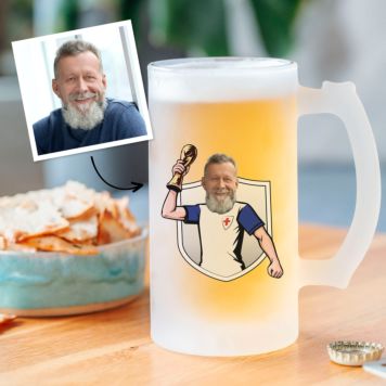 Personalised World Cup Beer Mug with Photo