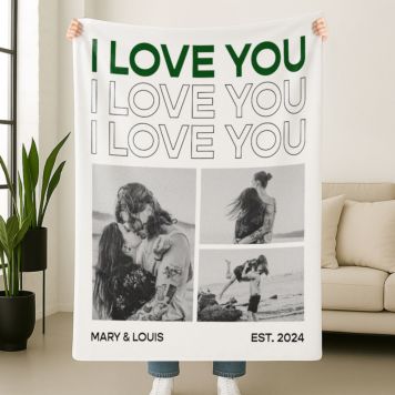 Personalised Blanket with Monochrome Photos and Text