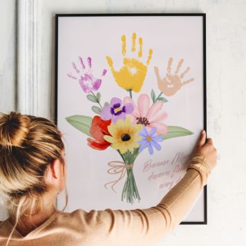 Personalised Bouquet Poster with Handprints