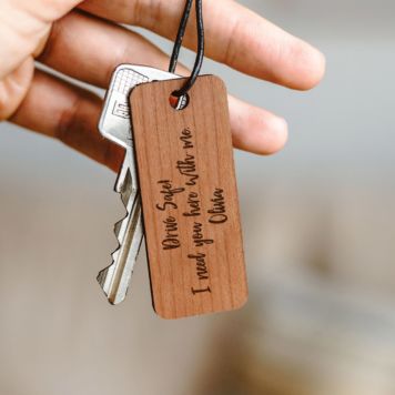 Personalised Wooden Keyring - Design