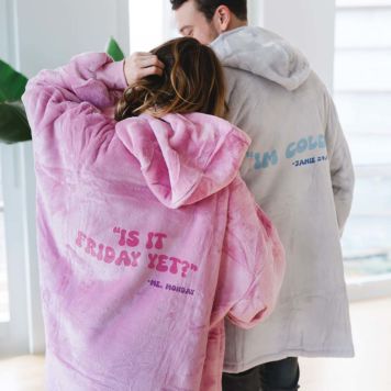 Personalised message hooded blanket