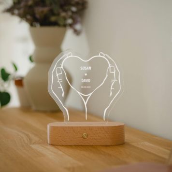 Personalised LED Heart Lamp With Text