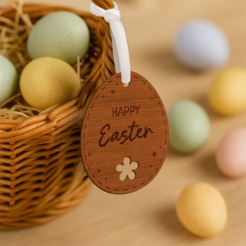 Personalised Easter Egg Hanging Decorations with Text - Set of 2