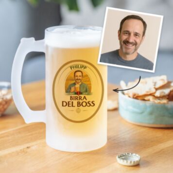 Personalised Beer Mug with Photo and Name