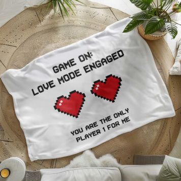 Personalised Pixel Hearts Blanket