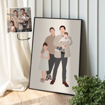 Custom Illustrated 4 Person Poster