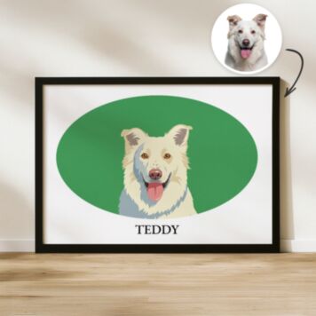 Personalised Pet Portrait Illustration Poster