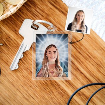 Personalised Saint Yourself Keychain  - Design