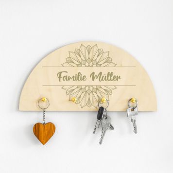 Personalised Mandala Key Hanger With Text