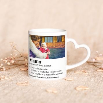 Photo Upload Heart-Handle Mug With Definition 