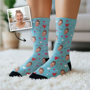 Personalised Love-Themed Face Socks