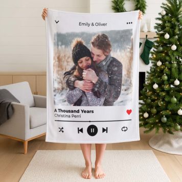 Personalised Blanket with Photo and Song Title