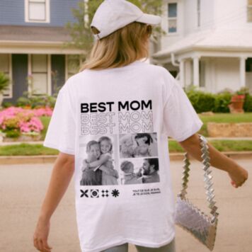Personalised Mum Tee with Monochrome Photos and Text - Design