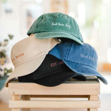 Embroidered Baseball Cap with Text