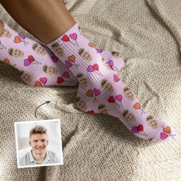 Personalised Face Socks with Design - Design