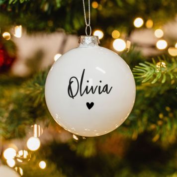 Personalizable Christmas Bauble with Text - Set of 2