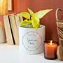 Personalised Plant Pot with Text and Wreath