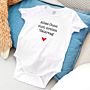 Personalised Baby Grow With Heart and Text