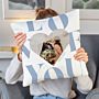 Personalised Cushion Cover with Heart Photo and Text