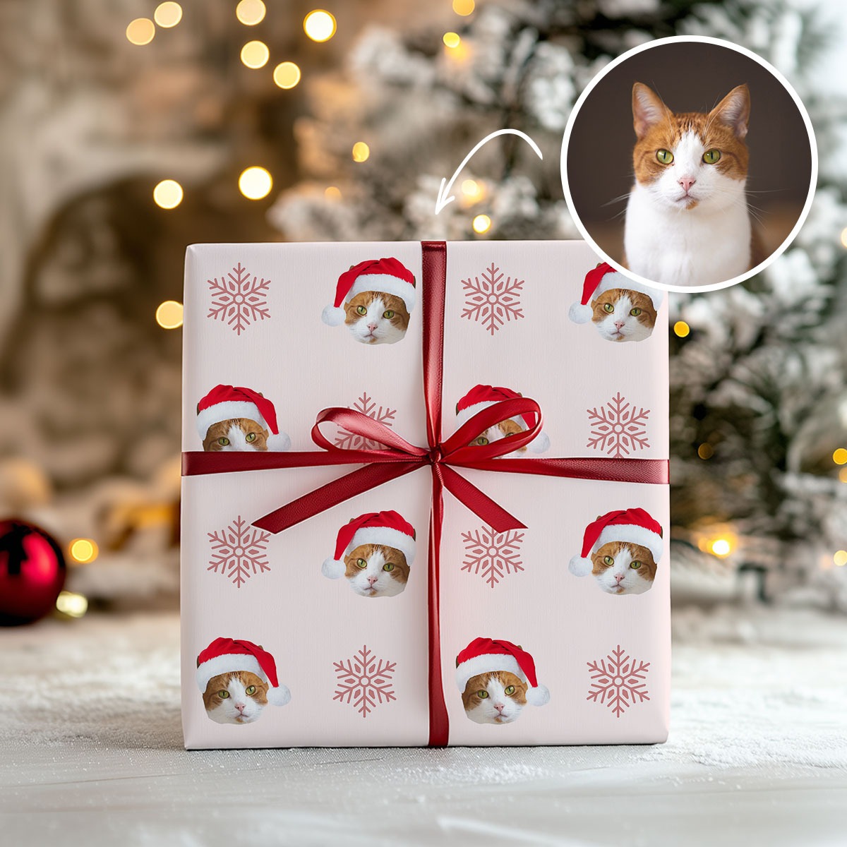 Personalised Christmas Wrapping Paper with Pet