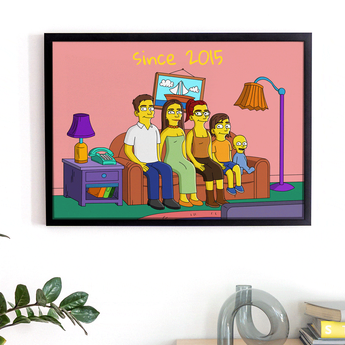 Personalised Cartoon Family Illustration Poster