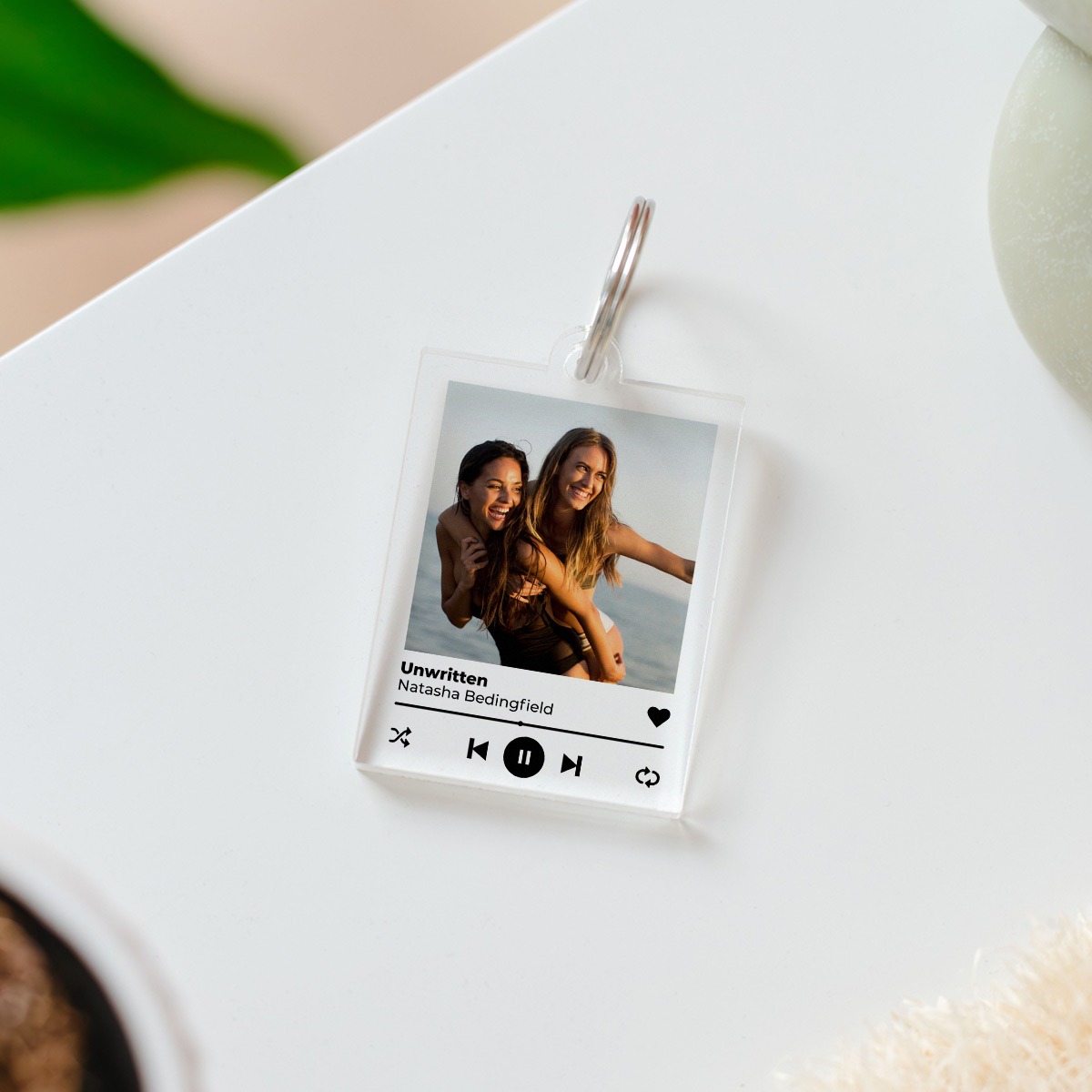 Personalised Photo Keyring with Song Title