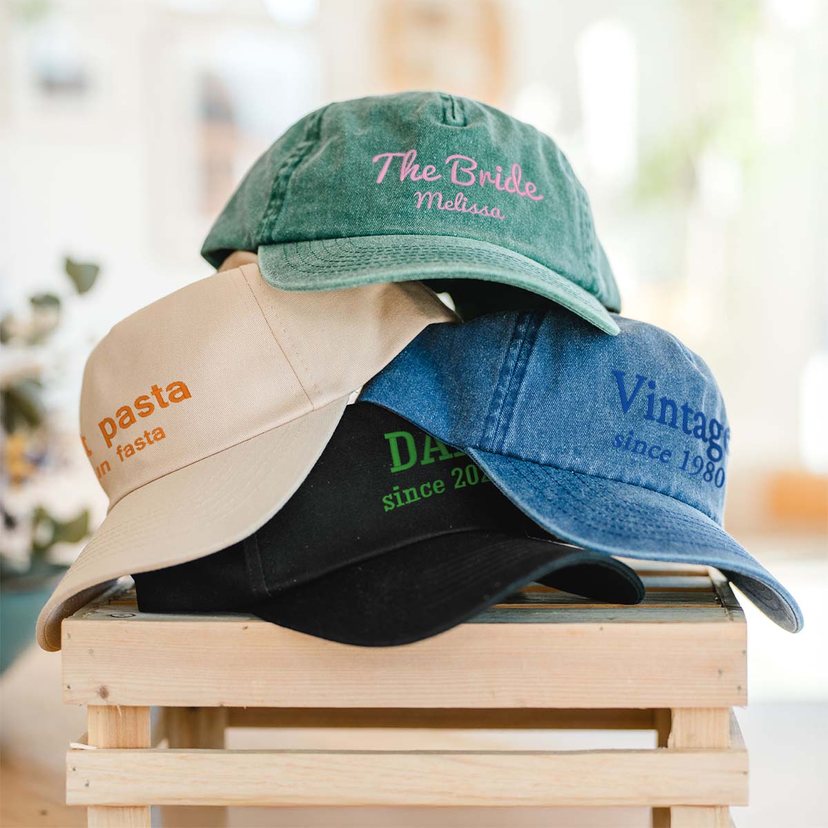 Embroidered Baseball Cap with Two Lines of Text